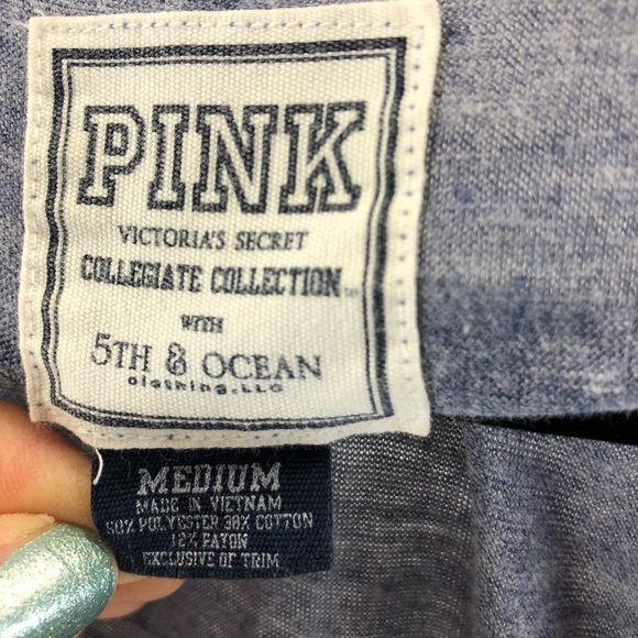 Victoria’s Secret Pink PennState T-shirt Navy Blue White Size Medium PSU - Picture 3 of 11